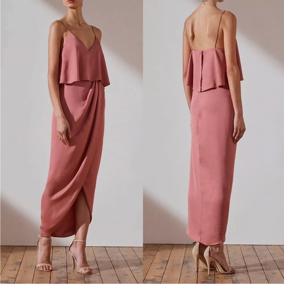 Shona Joy Dresses & Skirts - NWT $295 Shona Joy Luxe Cocktail Frill Dress - Rose Size 10 SJ3499